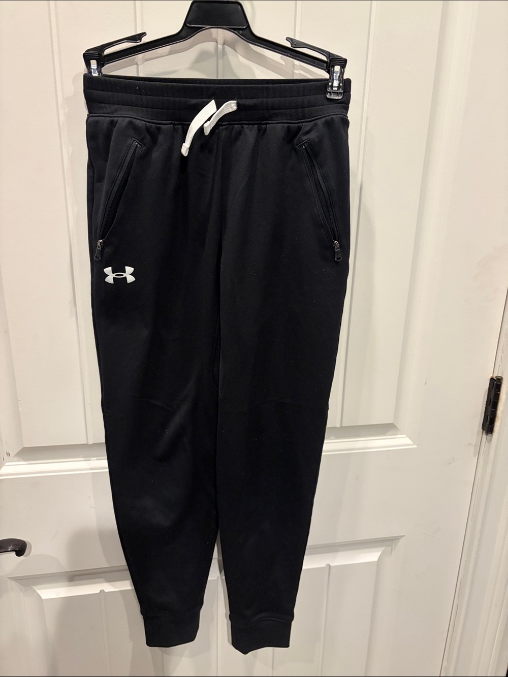 Under Armour Black Jogger Sweatpants with White Drawstring